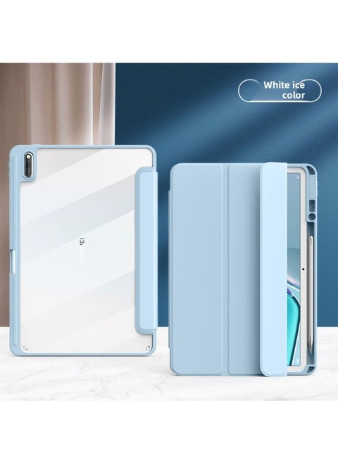Suitable For Huawei Flat Protective Case Matepad11 Glory V610.4 Tri-fold Acrylic Case Pro10.8-Color:White Ice-Applicable Model:Glory V7-10.4 Inches (not Dormant)