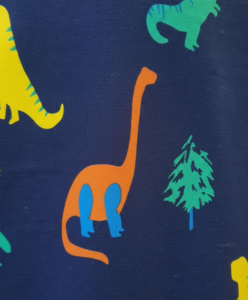 ANTHRILO Summer Dinosaur Fun Navy Girls Short Sleeve Pyjama Set - Navy - Image 5