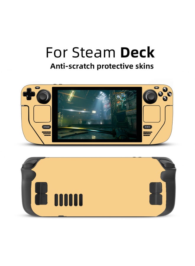 For Steam Deck Game Machine Anti-scratch Solid Color Pattern Steam Deck Steam Deck Sticker-Model:steam Deck Yellowish - Image 1