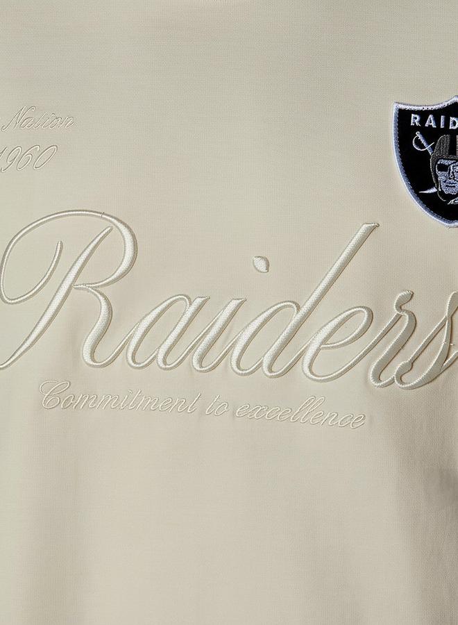 SP Characters Men Regular Fit Crew Neck Short Sleeve Raiders Embroidered T shirt - Image 4