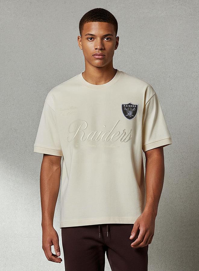 SP Characters Men Regular Fit Crew Neck Short Sleeve Raiders Embroidered T shirt - Image 1