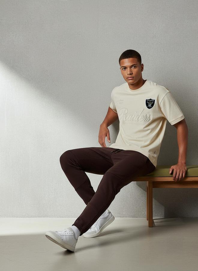 SP Characters Men Regular Fit Crew Neck Short Sleeve Raiders Embroidered T shirt - Image 5