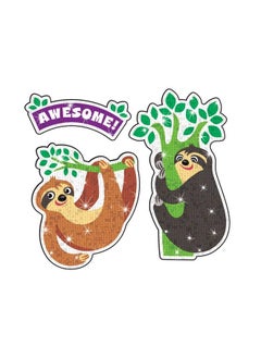 Trend Enterprises T63359 Thoughtful Sloths Sparkle Stickers, 32 Count, Multicolor  - Image 4