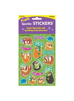 Trend Enterprises T63359 Thoughtful Sloths Sparkle Stickers, 32 Count, Multicolor  - Image 5
