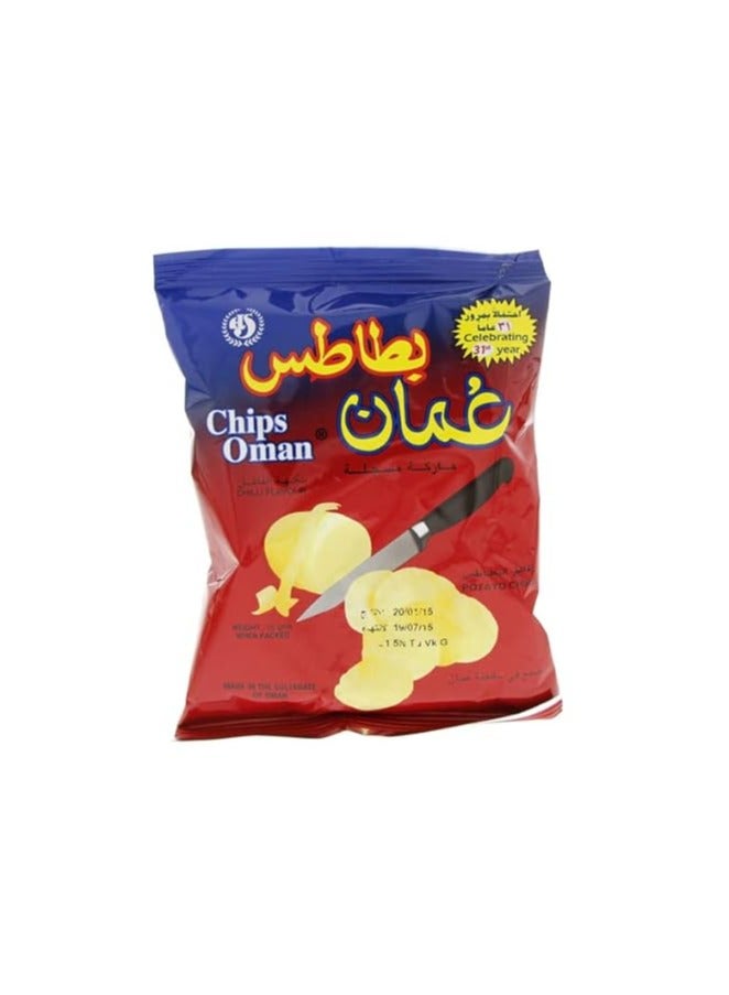 Oman Chips رقائق البطاطس بنكهة الفلفل الحار العمانية بالجملة عبوة كرتونية تحتوي على 50 قطعة × 15 جم - Image 4