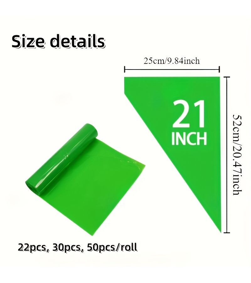 30 Green Extra Thick Disposable Piping Bags for Cake Decorating Icing Nozzle - Image 3