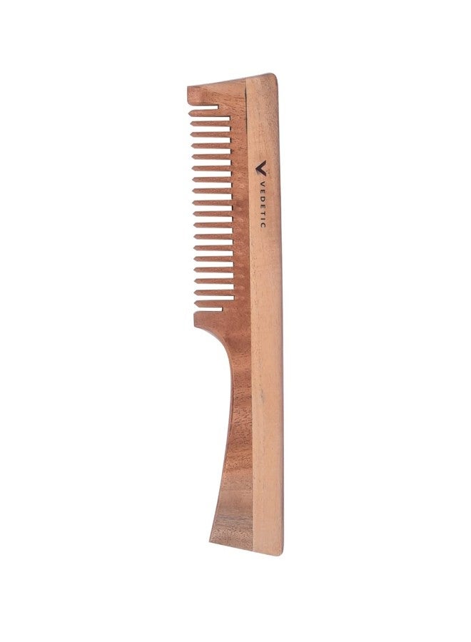 VEDETIC® Handmade Natural Pure Healthy Neem Wooden Comb Wide Tooth for Hair Growth,Anti-Dandruff Comb For Women And Men (Mix Combo Pack of 2) (COMB-SH-2) - Image 5