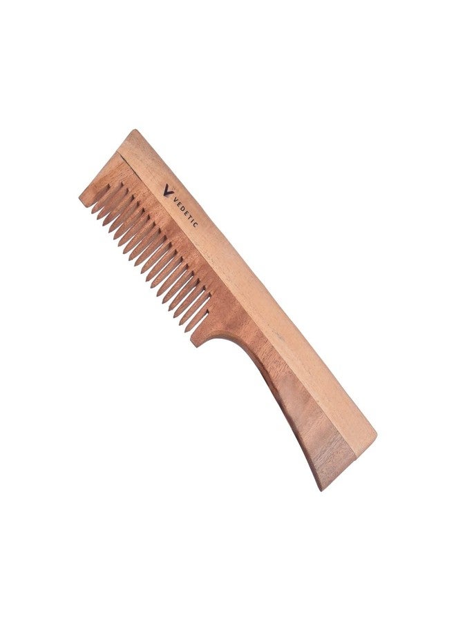 VEDETIC® Handmade Natural Pure Healthy Neem Wooden Comb Wide Tooth for Hair Growth,Anti-Dandruff Comb For Women And Men (Mix Combo Pack of 2) (COMB-SH-2) - Image 3