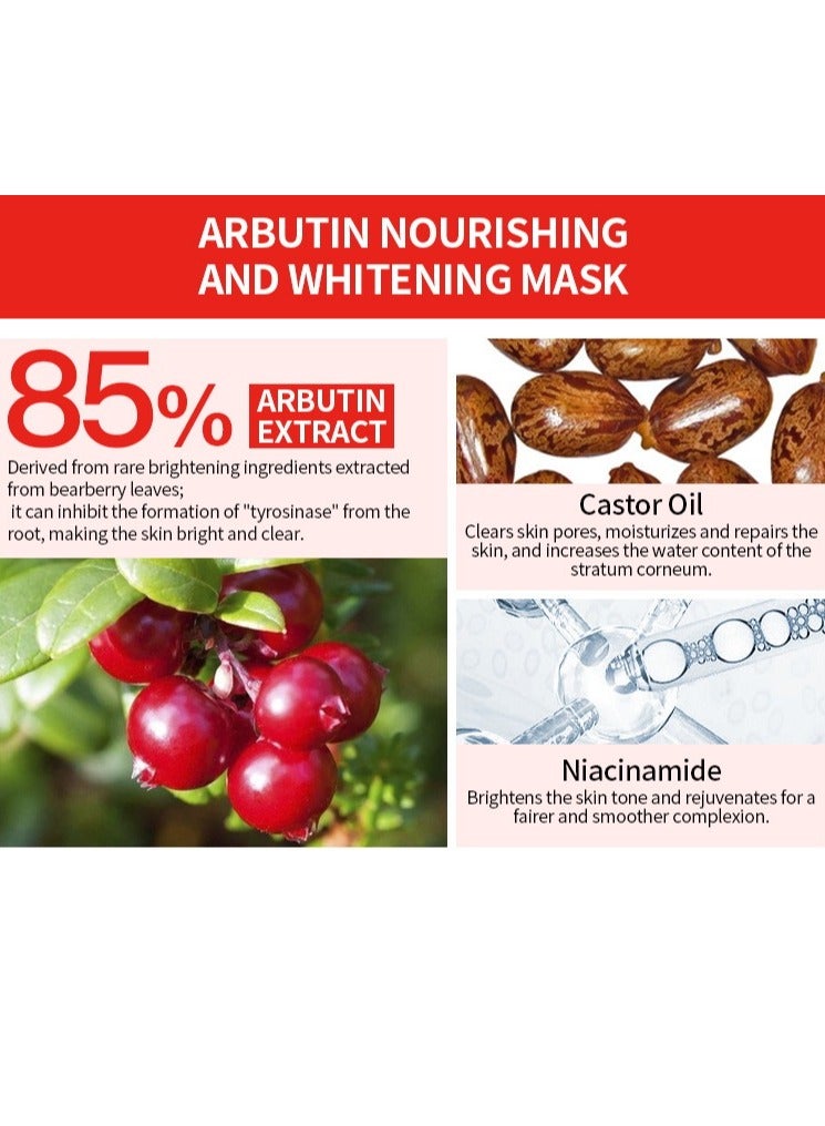 Kormesic Arbutin Nourishing Face Mask 5 Pieces, 25ml Each - Deep Hydration, Even Skin Tone, Suitable for Daily Care - Image 2