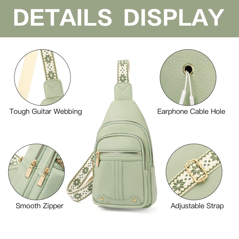 GAEKEAO Sling Bag for Women, Leather Crossbody Bags Fanny Packs for Women Cross Body Bag, Womens Small Crossbody Purse Chest Bag for Travel - Image 5