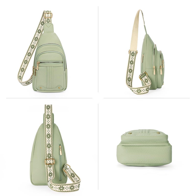 GAEKEAO Sling Bag for Women, Leather Crossbody Bags Fanny Packs for Women Cross Body Bag, Womens Small Crossbody Purse Chest Bag for Travel - Image 4