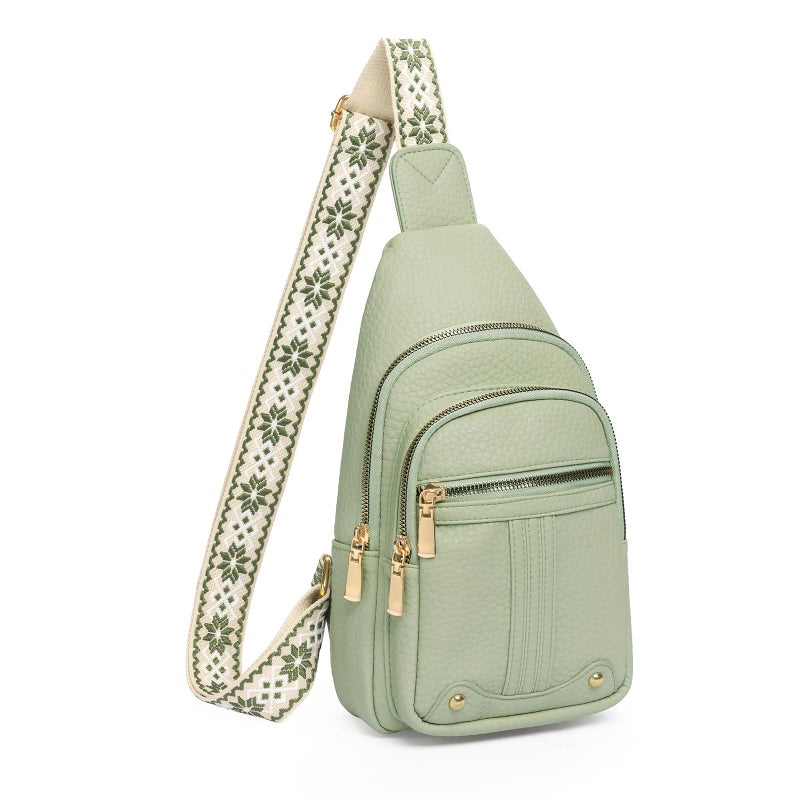 GAEKEAO Sling Bag for Women, Leather Crossbody Bags Fanny Packs for Women Cross Body Bag, Womens Small Crossbody Purse Chest Bag for Travel - Image 1