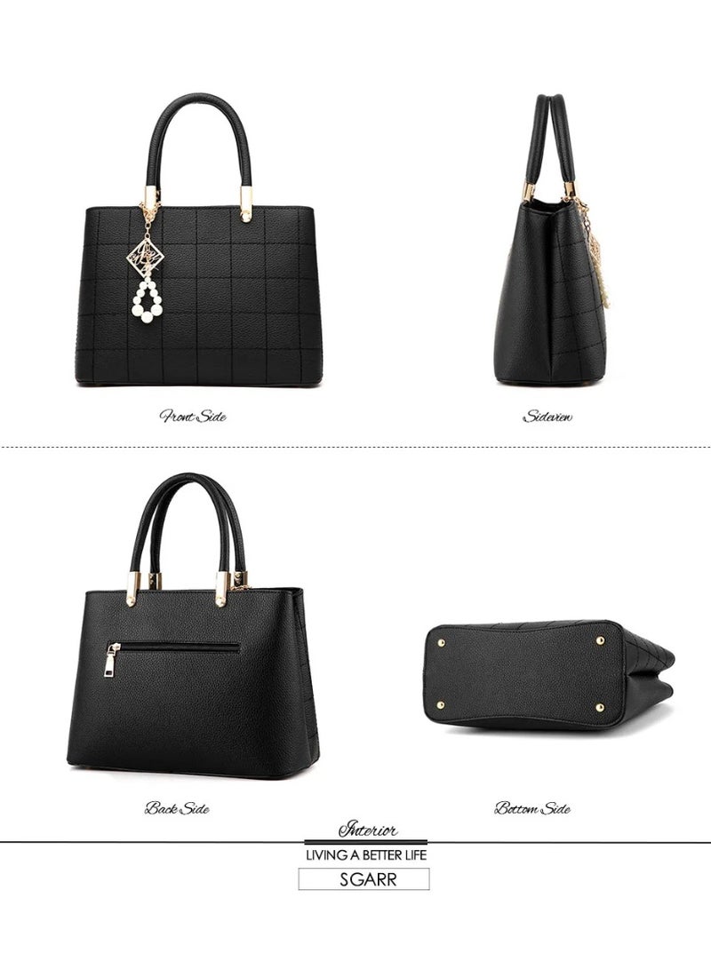 Leather Shoulder Bag Black - Image 3