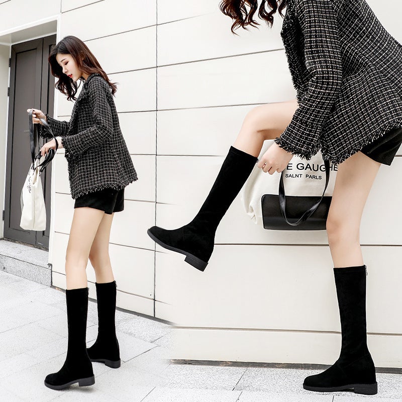 And Fast Delivery ~ Long Boots Women But Knee Small Inside Increased Zipper Thin Boots - Image 4