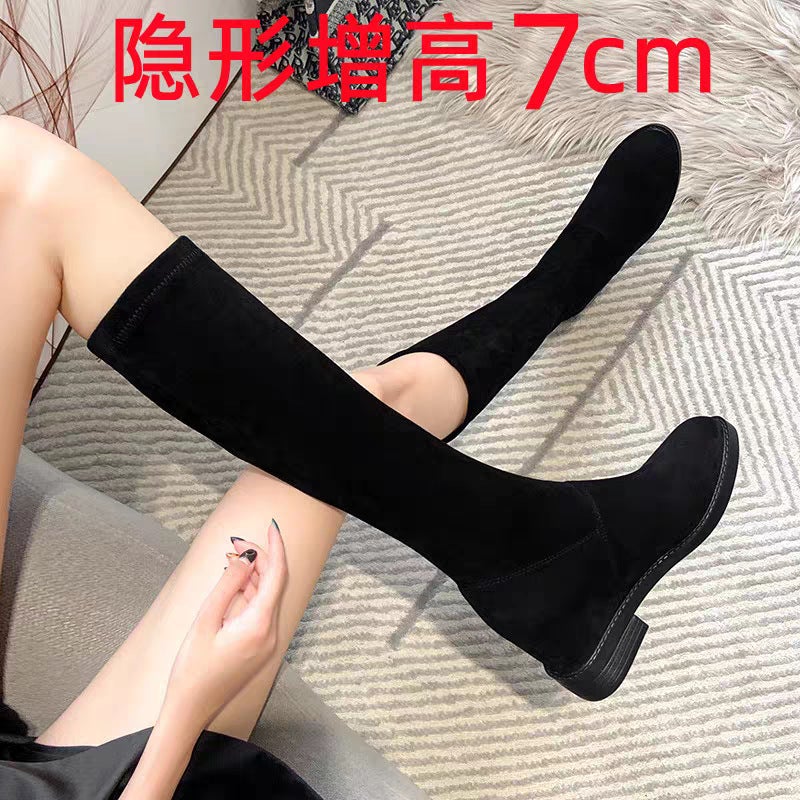 And Fast Delivery ~ Long Boots Women But Knee Small Inside Increased Zipper Thin Boots - Image 3