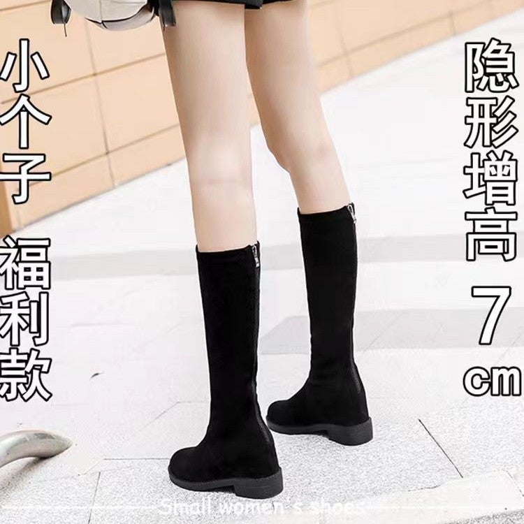 And Fast Delivery ~ Long Boots Women But Knee Small Inside Increased Zipper Thin Boots - Image 2