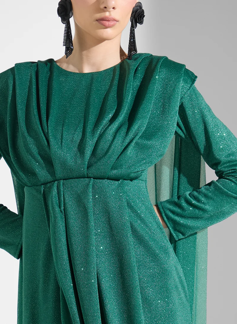 Khizana Emerald Drape Dress
