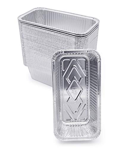 Fig & Leaf (60 Pack) Premium 2-LB Bread Loaf Baking Pans - 8.5" x 4.5" x 2.5" l Heavy Duty l Disposable Aluminum Foil Tins for Cakes Meatloaf Lasagna - Image 1