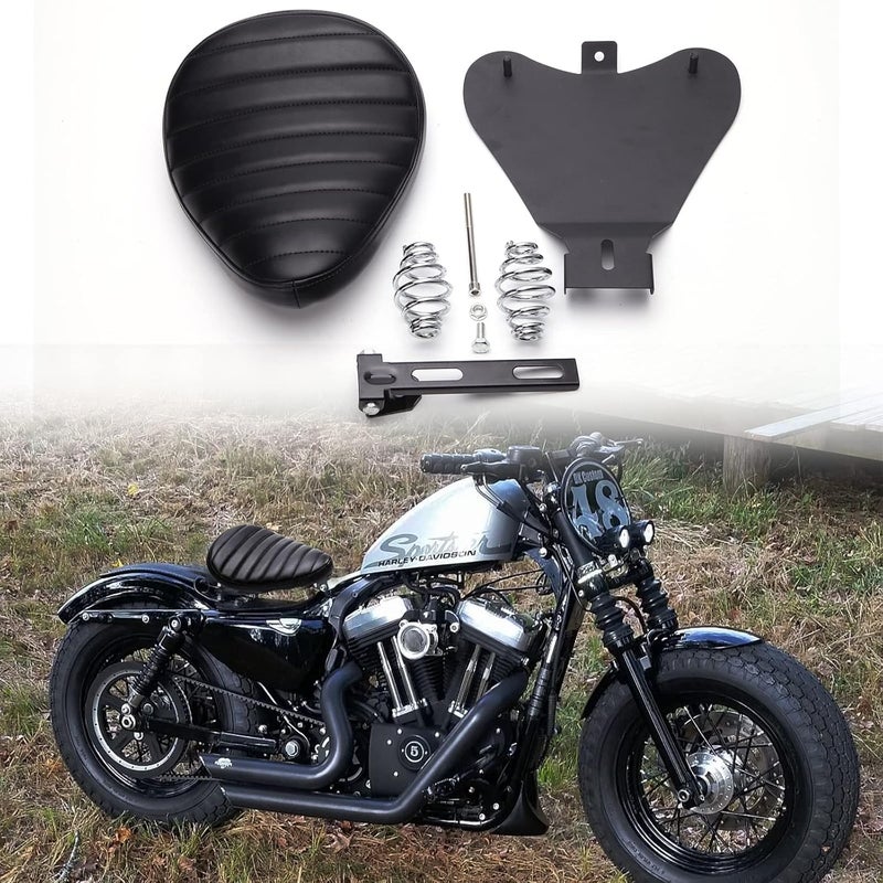 DREAMIZER Motorcycle Solo Seat Spring Base Plate Bracket Compatible With Sportster XL 1200 883 48 Dyna Chopper Bobber and More - Image 2
