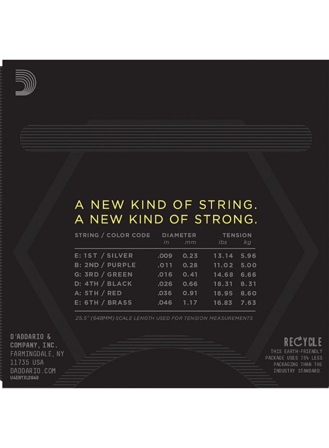 D'Addario NYXL0946 Nickel Wound Electric Guitar Strings, Super Light Top/Regular Bottom, 9-46 - Image 2