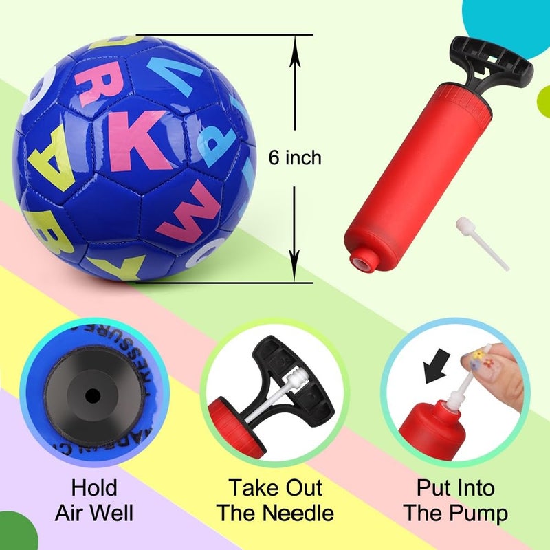 Dilabnba Kids Mini Soccer Balls, 3PCS Toddlers Football Toys, Soft Sport Indoor Outdoor Ball for Girls Boys 3-8 Years Old with Pump, Parties and Operation Christmas Child Shoebox - Image 3