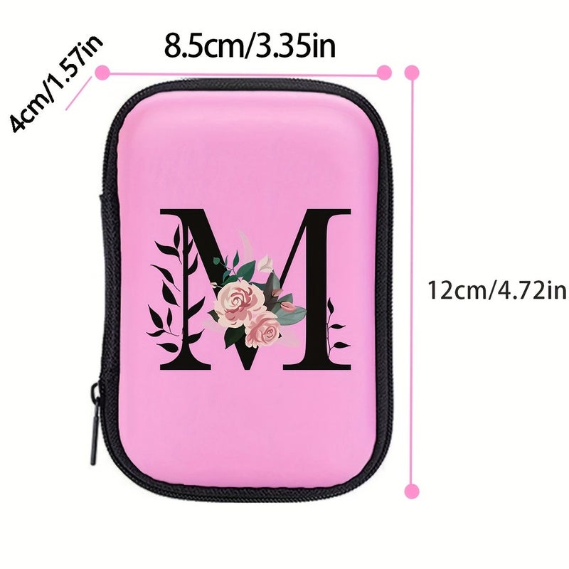 Pink EVA Organizer Bag 6pcs Set With Letter S For Cables Chargers Earbuds Digital Storage - Image 2