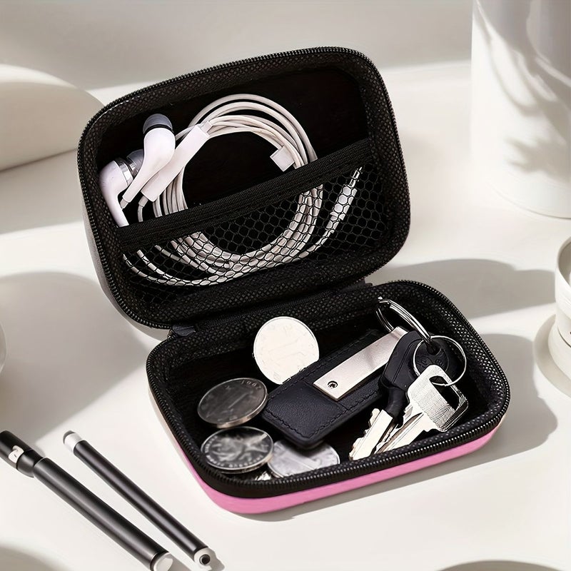 Pink EVA Organizer Bag 6pcs Set With Letter S For Cables Chargers Earbuds Digital Storage - Image 5