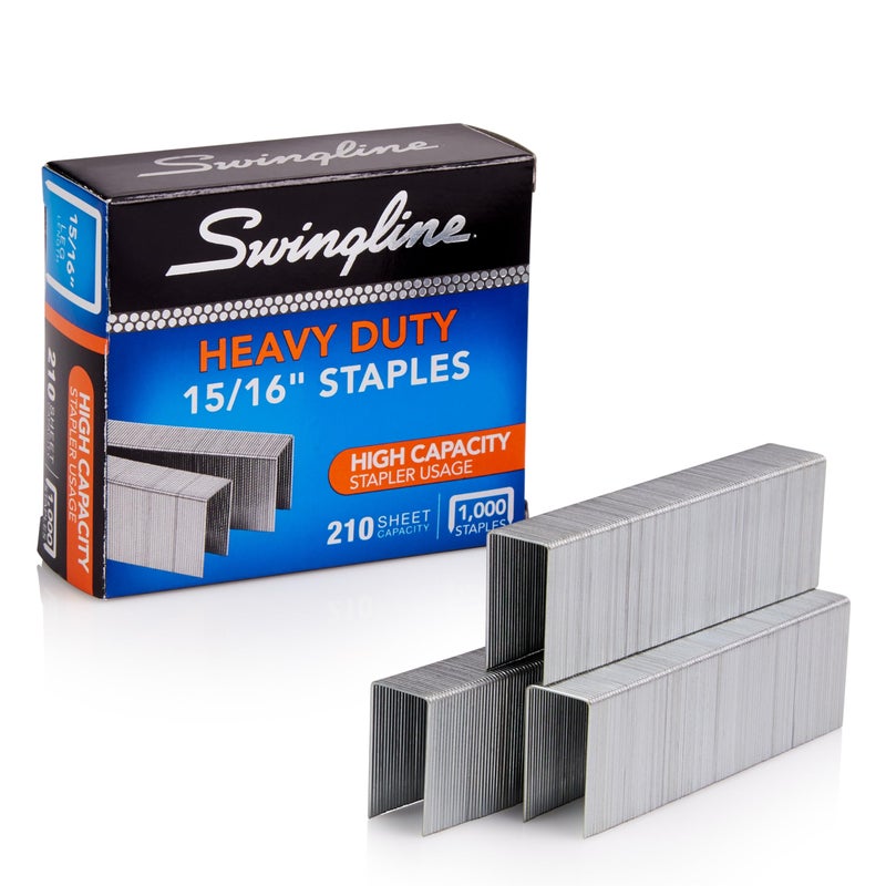Swingline Staples, Heavy Duty, 15/16" Length, 210 Sheet Capacity, 100/Strip, 1000/Box, 1 Pack (35320) - Image 1