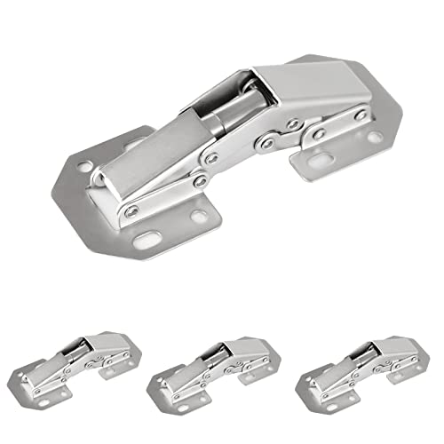 DOBOGA 4-Pack 4.2 Inch Hidden Hinges for Cabinet Doors Frameless, Concealed Cabinet Hinges, Surface Mount Hinges - Image 1