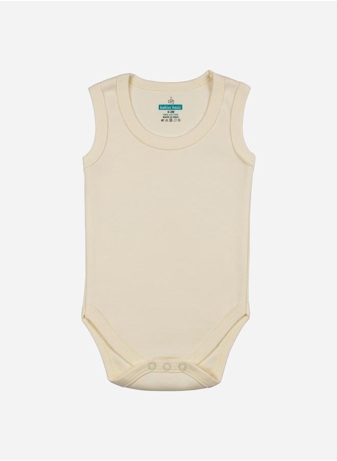 Babies Basic Pack of 3 - Solid Sleeveless Bodysuit by Styli  - Image 3