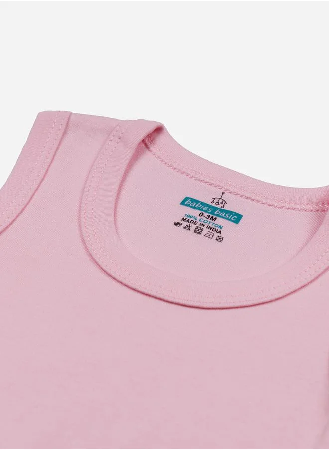 Babies Basic Pack of 3 - Solid Sleeveless Bodysuit by Styli