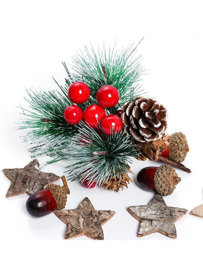 cnomg 108pcs Artificial Pine Cones Pine Branch Set, Fake Natural Pinecones Acorns Red Berries Christmas Decor Ornaments for Home Winter Decorations (108, Multicolor) - Image 3