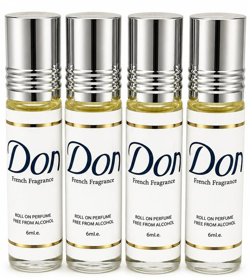 don 4 Pcs French Fragrance Roll On Perfume 4X6ml - Image 1