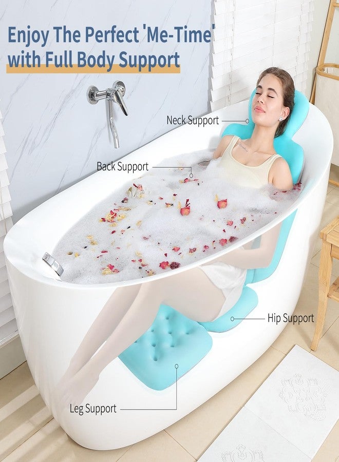 VEILS Bathtub Pillow Full Body, Luxury Bath Cushion for Tub with 160 Suction Cups, Bath Mat for Head and Neck Support with Laundry Bag Blue (51.2" x 16.2") - Image 3