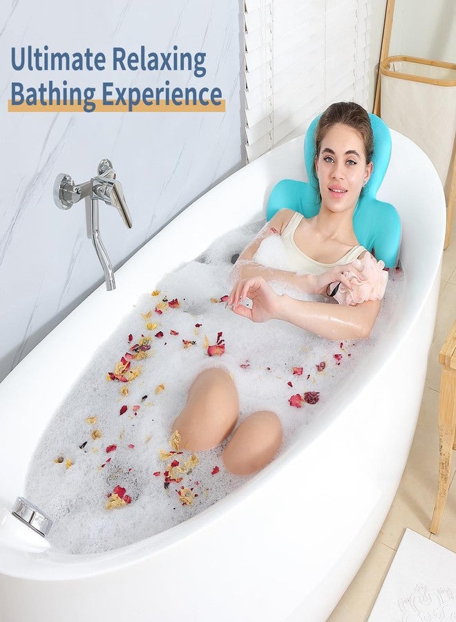 VEILS Bathtub Pillow Full Body, Luxury Bath Cushion for Tub with 160 Suction Cups, Bath Mat for Head and Neck Support with Laundry Bag Blue (51.2" x 16.2") - Image 2