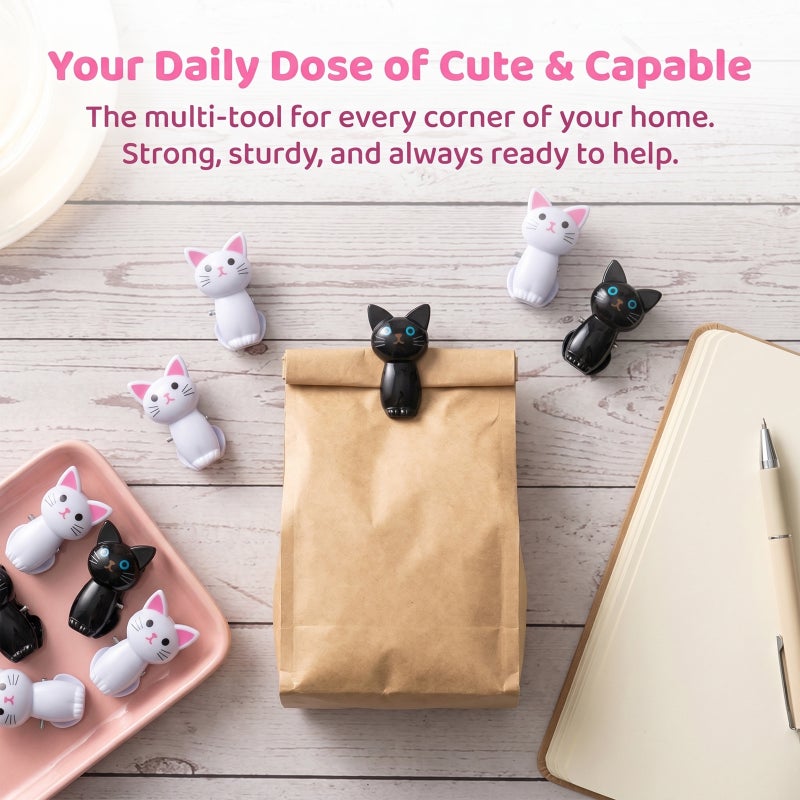 Windproof Clothes Clips Cartoon Cat Shaped Indoor Use Black 16Pcs - Image 5