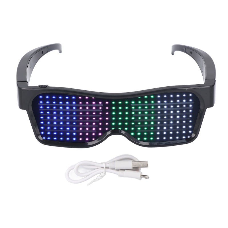 LED Glowing Glasses: 200 LED Beads, ABS Plastic, 180mAh Battery - APP Control Customizable Light Modes, Multi Language Support LED Light Up Glasses for Parties, Nightclubs, Concerts & Events - Image 1