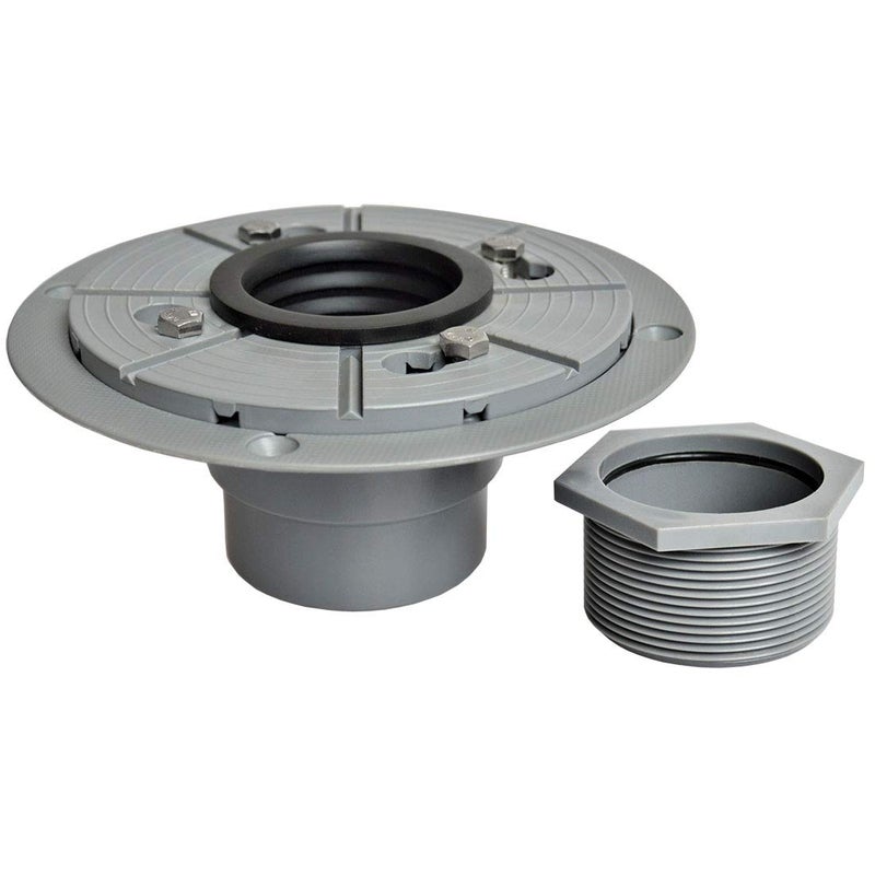 Neodrain PVC Shower Drain Base Kit Include 2â€œ PVC Shower Drain Base Flange, Threaded Adjustable Adaptor and Rubber Coupler Gasket for Square&Linear Draind Installation - Image 1