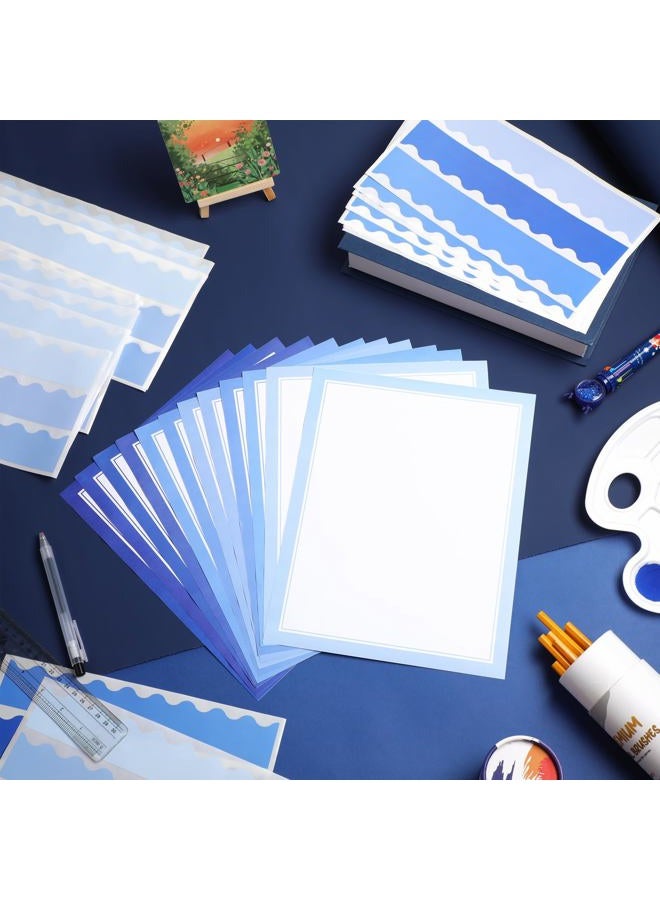 Dinifee 42 Pcs Science Fair Board Supplies Include 24 Trim Scalloped Bulletin Board Borders 18 Presentation Board Subtitles for Classroom Office Display Boards (Blue) - Image 4