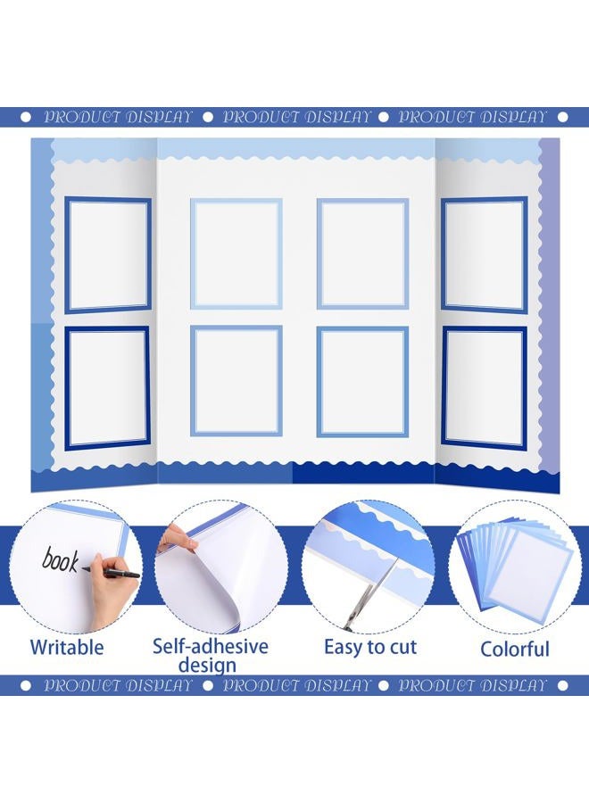 Dinifee 42 Pcs Science Fair Board Supplies Include 24 Trim Scalloped Bulletin Board Borders 18 Presentation Board Subtitles for Classroom Office Display Boards (Blue) - Image 3