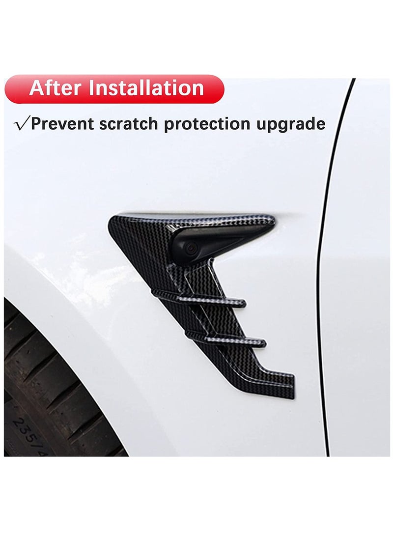 Y&D Tesla Model 3 Y Side Camera Indicator Protection Cover Decoration Modification Accessories fit for Autopilot 2.0-3.0 (Glossy Carbon Fiber Pattern)  - Image 2