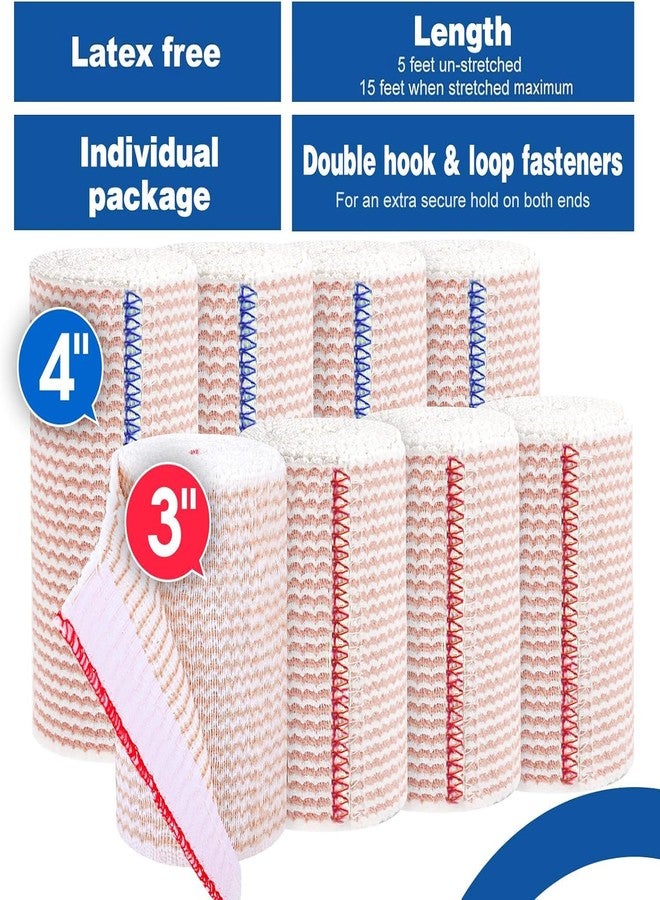 أزين ضمادات ضاغطة مرنة من AZEN Premium، عبوة من 8 ضمادات (4x3، 4x4)، ضمادات ضاغطة للساقين والكاحل والركبة والبطن والجسم، خالية من اللاتكس، ضمادات لعلاج الوذمة اللمفاوية للساقين - Image 2