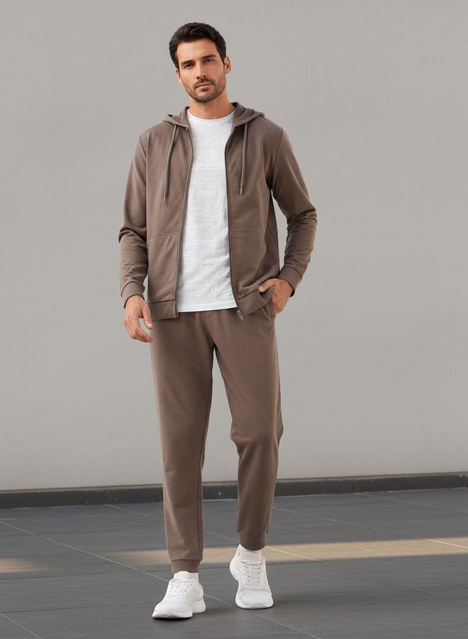 Active Men Regular Fit Joggers with Zipper - Image 2