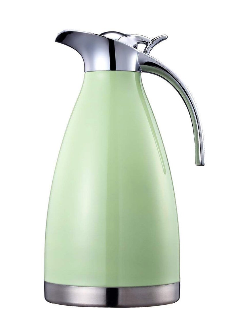 Bonnoces 68 Oz Stainless Steel Thermal Carafe  Double Walled Vacuum Insulated ThermosCarafe with Lid  CoffeeTea Carafe Heat  Cold Retention  2 Liter Green