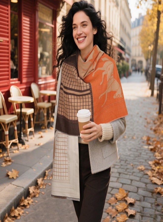 اكستري وشاح نسائي من إكستري، شال ناعم ودافئ، خفيف الوزن ولطيف على البشرة، متعدد الاستخدامات لجميع الفصول، فكرة هدية مثالية للعطلات - Image 3