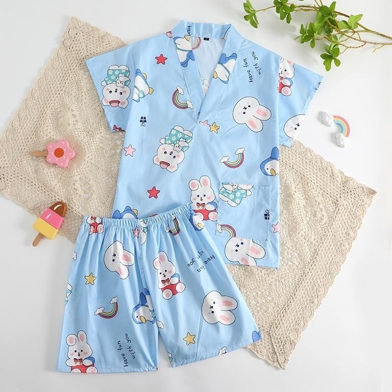 New Style 3 To 6 Years Old Baby Kidsren'S Steaming Clothes Cotton High-End Bath Clothes For Boys And Girls Cartoon Pajamas Home Clothes - Image 4