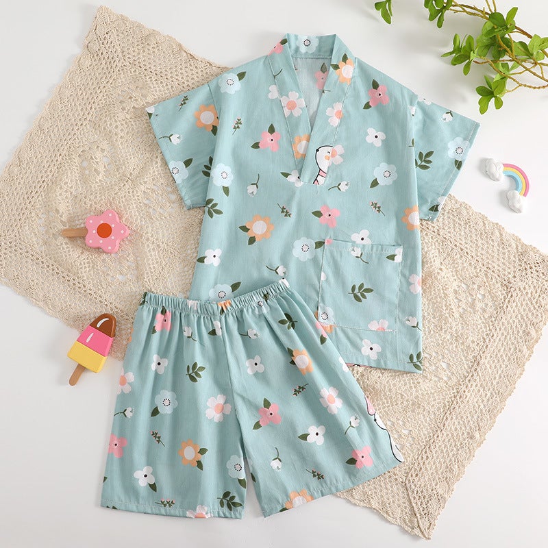 New Style 3 To 6 Years Old Baby Kidsren'S Steaming Clothes Cotton High-End Bath Clothes For Boys And Girls Cartoon Pajamas Home Clothes - Image 5