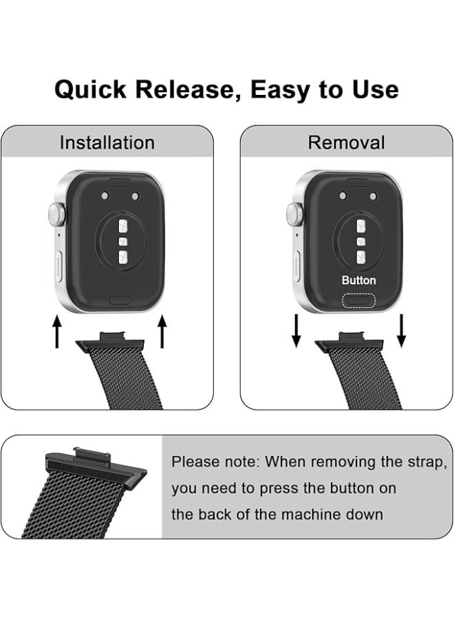 2PCS Strap for Huawei Fit 3/Huawei Fit 4/fit 4 Pro ，Metal Bands for Huawei Watch Fit 3/4 Strap(Not for Watch Fit/Fit2), Adjustable Stainless Steel Strap with Magnetic Buckle for Huawei Watch Fit 3/4 Women Men - Image 4