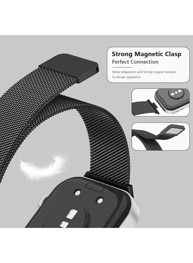 2PCS Strap for Huawei Fit 3/Huawei Fit 4/fit 4 Pro ，Metal Bands for Huawei Watch Fit 3/4 Strap(Not for Watch Fit/Fit2), Adjustable Stainless Steel Strap with Magnetic Buckle for Huawei Watch Fit 3/4 Women Men - Image 3