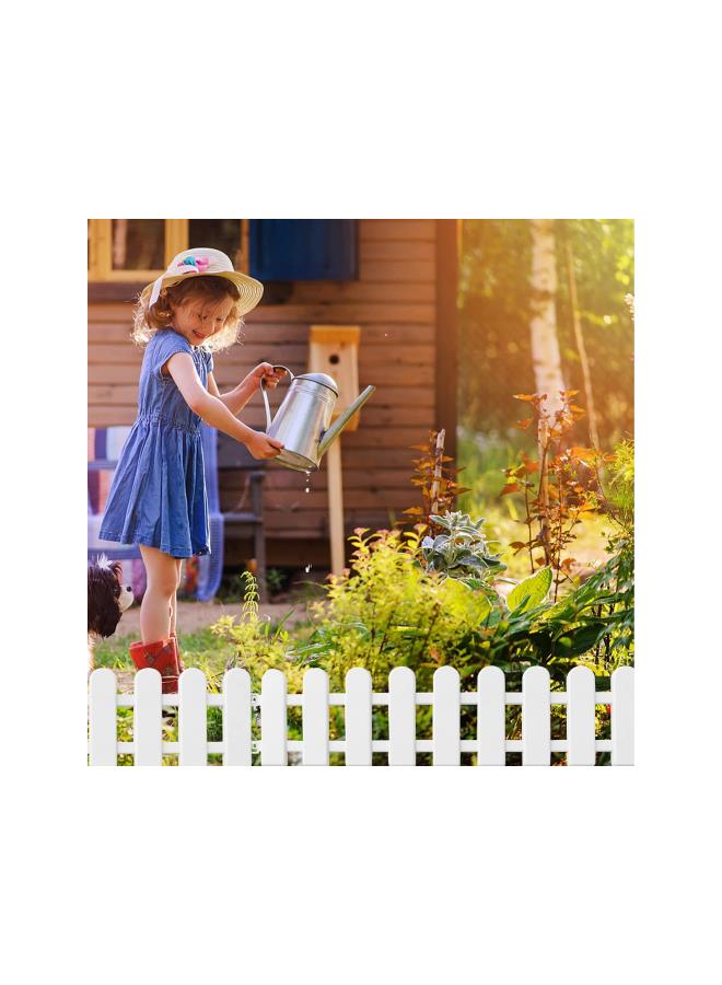 silvercnc 5pcs Plastic White Picket Fence for  Tree White Garden Fence Patio Edge Yard Fencing Border Flower Plants Tree Protective Guard Lawn Gate Xmas Tree Wedding Party Decoration 50x20cm - Image 2